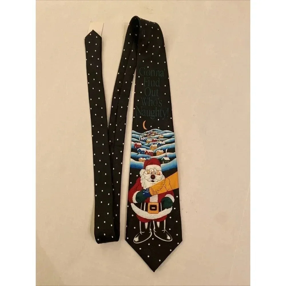 Daland Designs Christmas Santa Gonna Find Out Who's Naughty Tie
